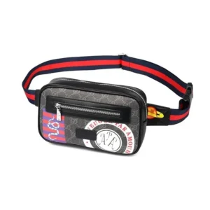 Gucci Monogram Belt Bag with Striped Strap