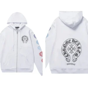 Chrome Hearts Zip-Up Hoodie with Iconic Logo Design