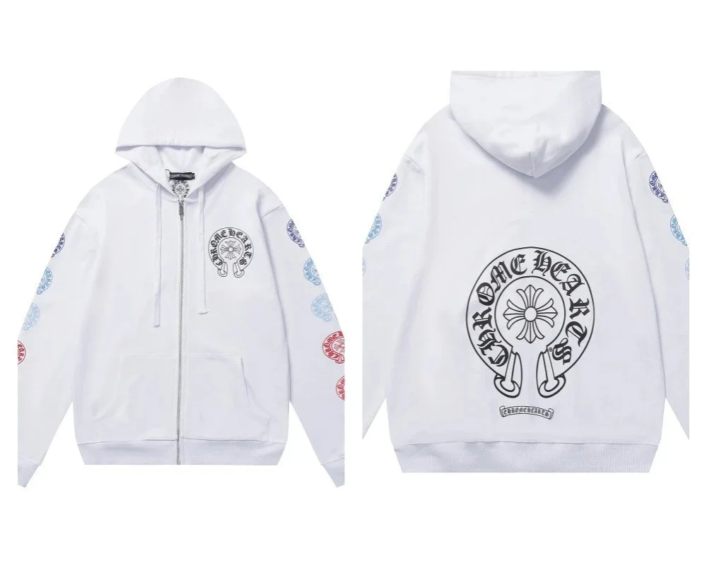 Chrome Hearts Zip-Up Hoodie with Iconic Logo Design