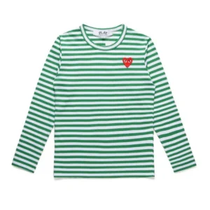 Comme des Gar?ons PLAY striped long-sleeve top.