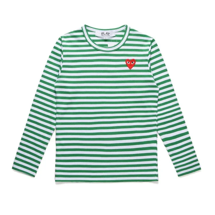 Comme des Gar?ons PLAY striped long-sleeve top.