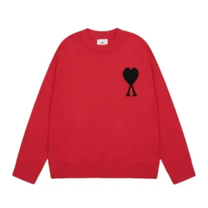 AMIRI Heart Knit Sweater - Bold Red
