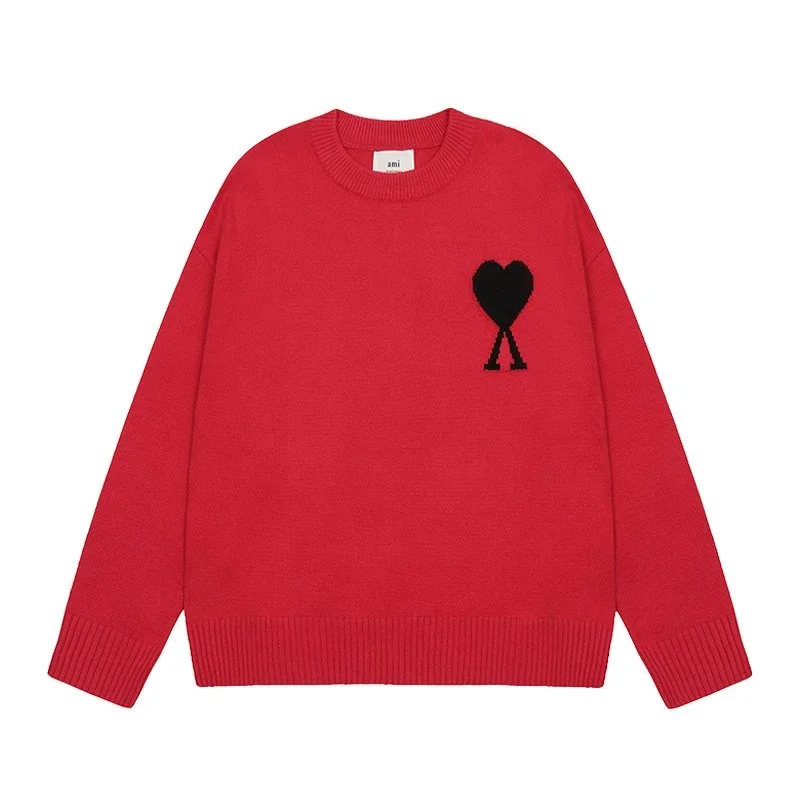 AMIRI Heart Knit Sweater - Bold Red