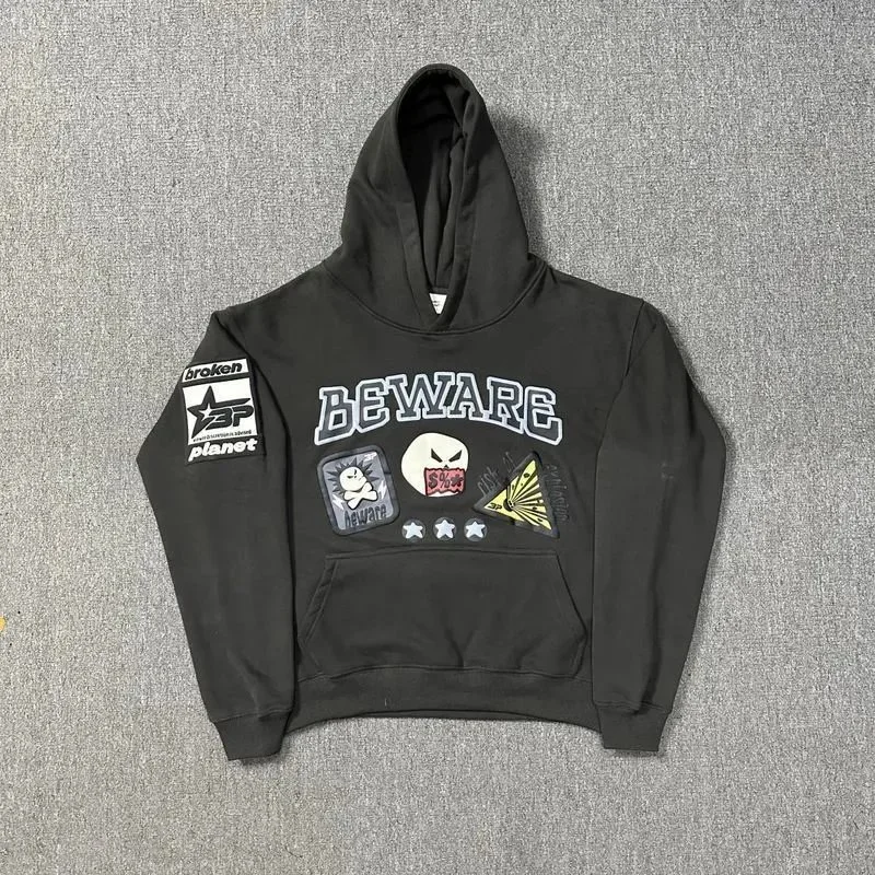 Broken Planet Beware Hoodie - Bold & Edgy