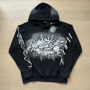 Hellstar Records Flame Hoodie, Stylish and Bold