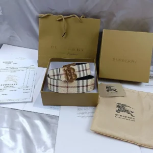 Burberry Classic Check Belt with Logo Buckle