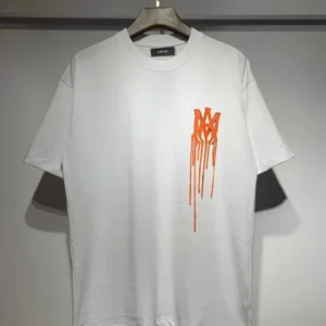 Amiri Casual Oversized T-Shirt with Dripping Logo