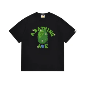 A Bathing Ape Tee with Green Logo Design