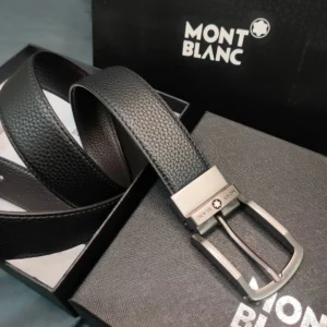 Montblanc Classic Leather Belt with Sleek Buckle