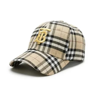 Burberry Classic TB Cap with Plaid Design