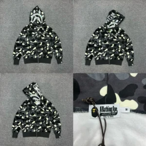 A Bathing Ape Camo Shark Hoodie