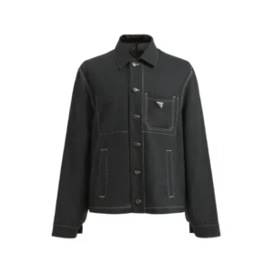 Prada Classic Denim Jacket with Contrast Stitching
