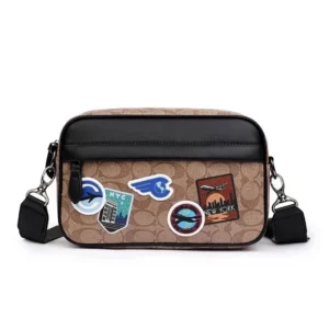Coach Traveler Crossbody Bag with Stickers