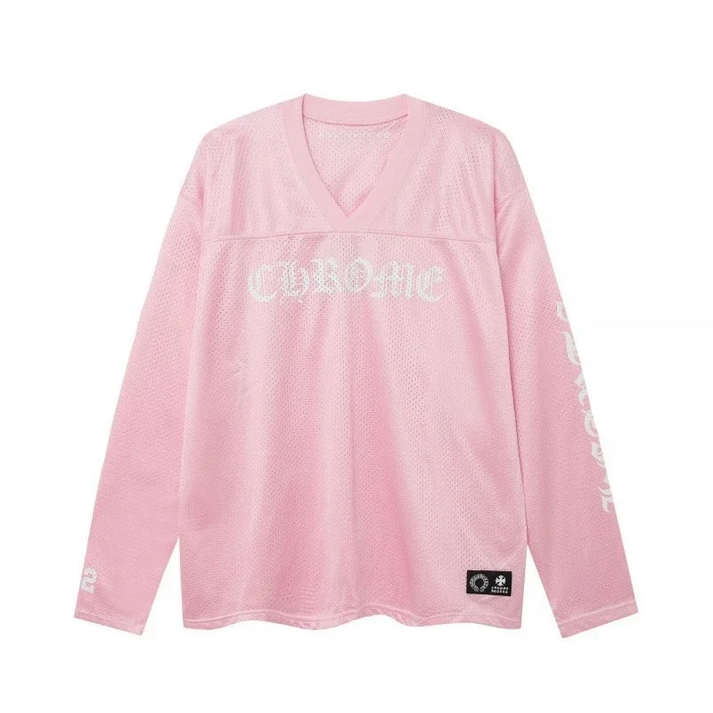 Chrome Hearts V-Neck Mesh Jersey Top