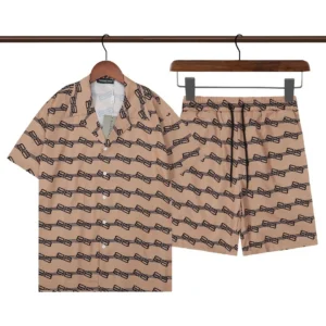 Balenciaga Stylish Short Set with Patterned Design