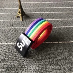 Supreme Rainbow Canvas Belt - Vibrant and Stylish