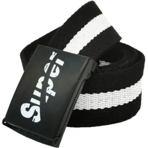 Superb Canvas Belt with Bold Stripes and Buckle Design
