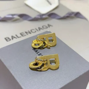 Balenciaga Gold Chain Stud Earrings