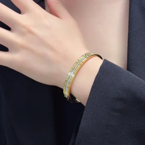 Cartier Gold Diamond Bangle Bracelet