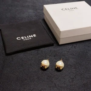 Celine Paris Pearl Stud Earrings