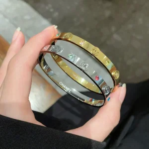 Chanel Bangle Bracelet with Crystals