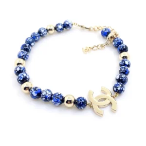 Chanel Beaded Bracelet with Gold CC