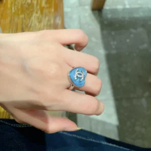 Chanel Blue Enamel Heart Accessories