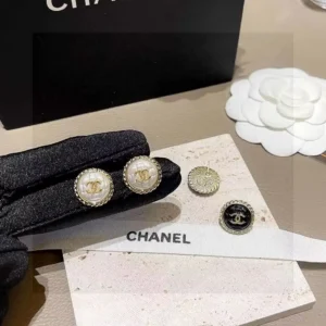 Chanel Button Earrings Set