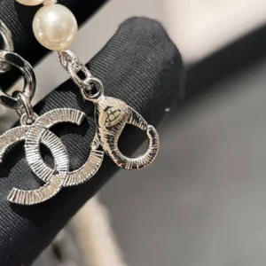 Chanel CC Bracelet with Pearl Charm
