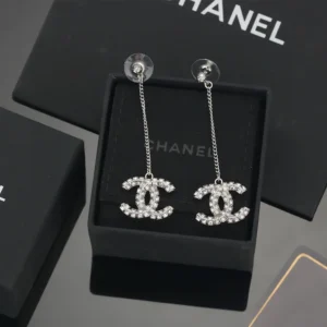 Chanel CC Crystal Drop Earrings