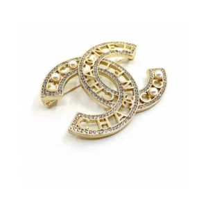Chanel CC Logo Brooch Gold Tone