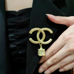 Chanel Brooch with Crystal Pendant