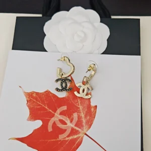 Chanel CC Logo Drop Earrings