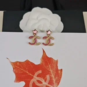 Chanel CC Logo Earrings Pink Stars