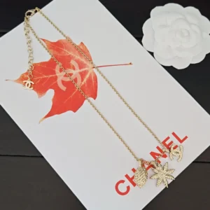 Chanel CC Logo Necklace with Floral
