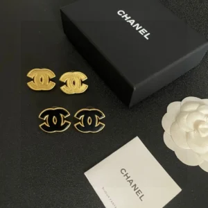 Chanel CC Logo Stud Earrings