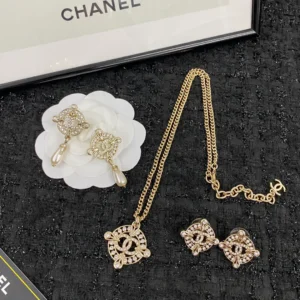 Chanel Camellia Earrings and Necklace