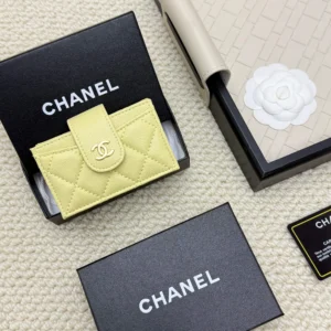 Chanel Card Holder in Light Yellow