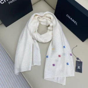 Chanel Cashmere Scarf Embroidered