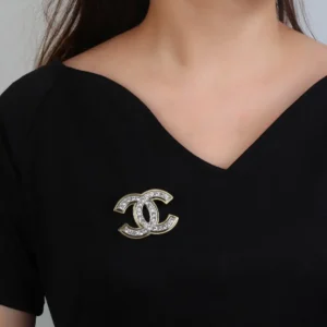 Chanel Crystal CC Brooch