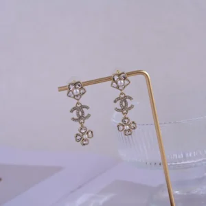 Chanel Flower Drop Earrings