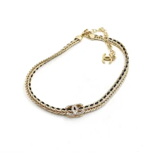 Chanel Gold Chain Bracelet  Crystal