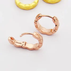 Chanel Hoop Earrings - Rose Gold