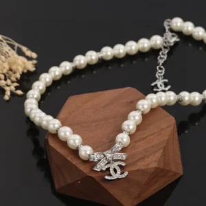 Chanel Pearl Necklace with Bow