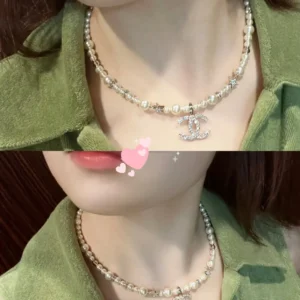 Chanel Pearl Necklace with Crystal CC