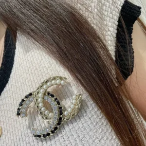 Chanel Pearl & Crystal CC Brooch