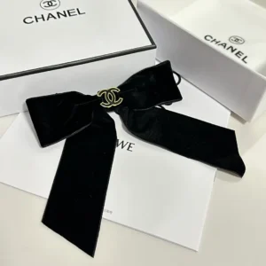 Chanel Velvet Bow Hair Clip