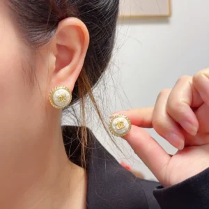 Chanel Vintage Round Stud Earrings