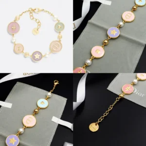 Dior Pink & Purple Enamel Bracelet