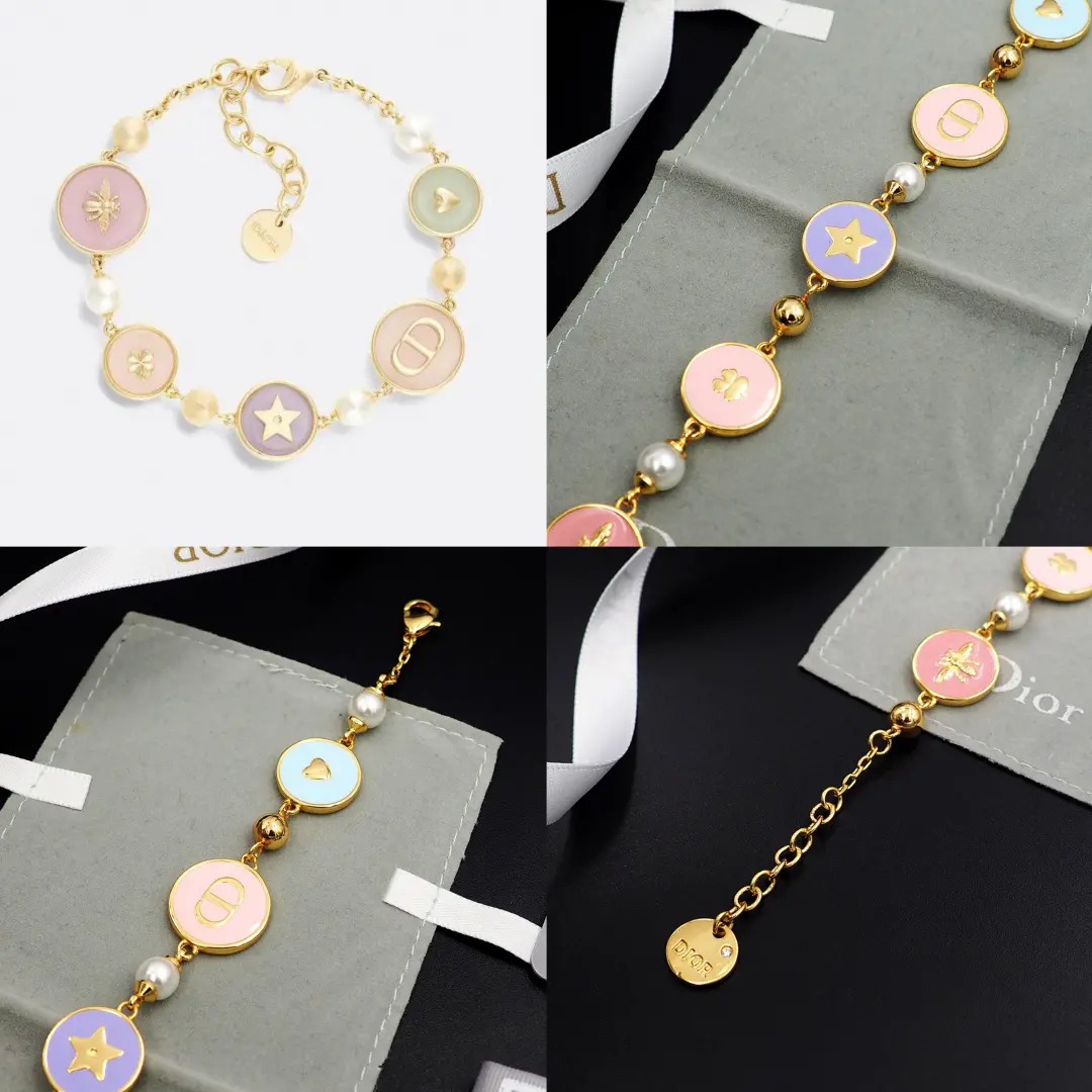 Dior Pink & Purple Enamel Bracelet